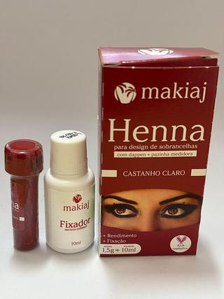 Henna p/sobrancelhas (CASTANHO CLARO) makiaj/ 12UN