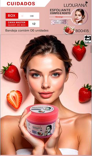 Esfoliante corpo e rosto Morango C/6pcs LUDURANA