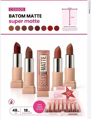 Batom matte super matte c/48pcs Pink 21
