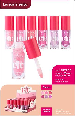 Lip gloss glitter viv /36pcs Vivai