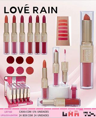 Lip gloss e batom /24pcs LOVE RAIN