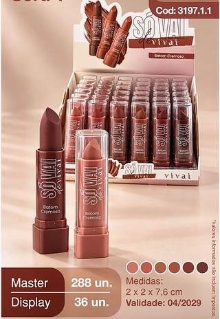 Batom Cremoso So vai de vivaI c/36pcs VIVAI