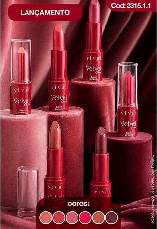 Batom cintilante velvet glow c/36pcs VIVAI