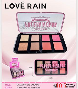 Paleta de blush e iluminador c/12pcs LOVE RAIN