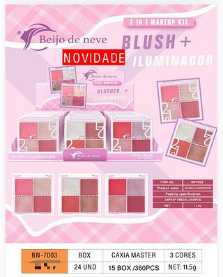 Blush e iluminador c/24pcs BEIJO DE NEVE
