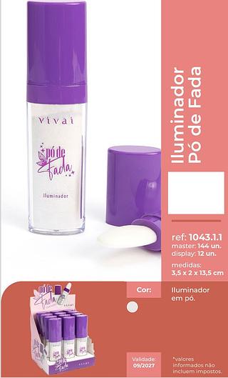 Iluminador pó de fada/ 12pçs Vivai