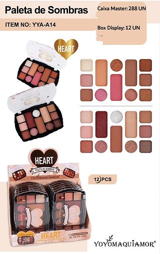 Paleta de sombras c/12pcs YOYO MAQUIAMOR