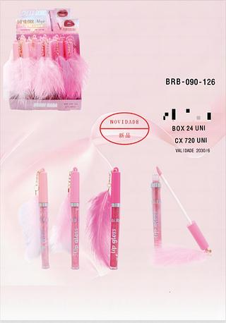 Lip Gloss pompom c/24pçs Bobbi Rara