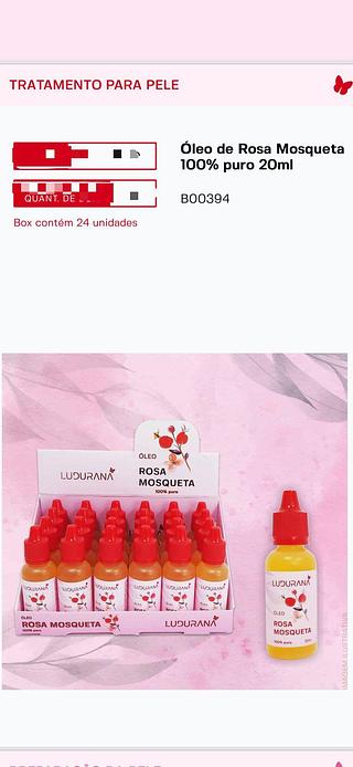 Oleo de Rosa Mosqueta 100% puro 20ml c/24pcs LUDURANA