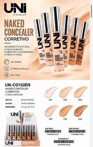 Corretivo Naked Concealer a prova d'água / 24UNID UNI (UN-CO122DS)
