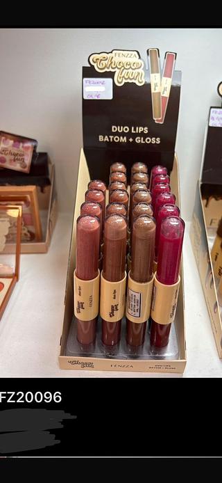 Duo lips batom e gloss choco fun c/24pcs FENZZA