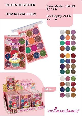 Paleta de Glitter c/24pçs Yoyo Maquiagem