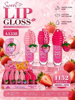 Lip gloss sweet /24pcs Pink grape