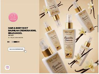 Hair e Body mist Baunilha cremosa 80ml C/18PCS BELLE ANGEL