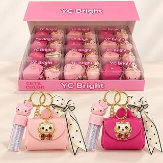 Kit gloss com bolsa hello kitty /12pcs