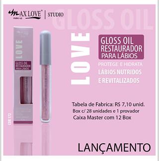 Gloss Oil Restaurador para labios CORES 172 c/28pcs MAX LOVE