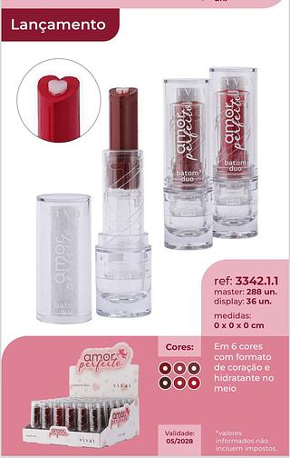 Batom duo amor perfeito /36pcs VIVAI