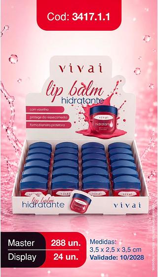 Lip balm hdratante c/24pcs VIVAI
