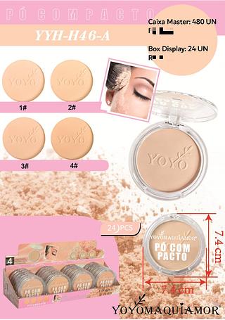 Po compacto c/24pcs YOYO MAQUIAMOR