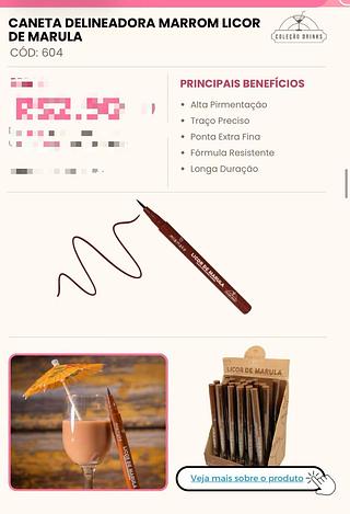Caneta delineador marrom /24pçs Mia Make