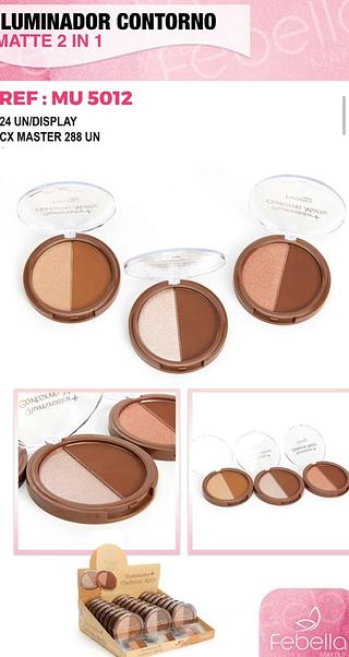 Duo Iluminador+Contorno/ 24pçs (MU5012) Febella