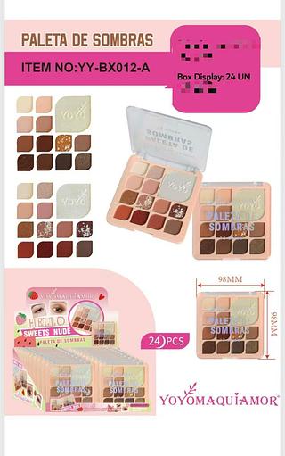 Paleta de sombras /24pcs YOYO MAQUIAMOR