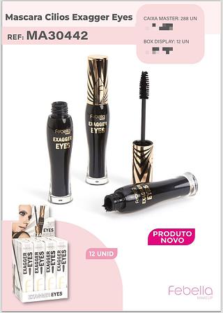 Máscara de Cilios Exagger Eyes /12pçs Febella