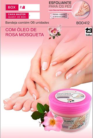 Esfoliante para os pes com oleo de Rosa mosqueta C/6pcs LUDURANA