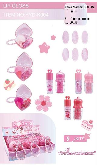 Kit lip gloss C/9pcs YOYO MAQUIAMOR