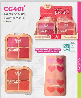 Paleta de Blush Cummer Picnic c/12pçs City Girls