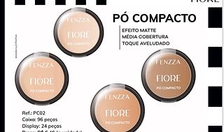 Po compacto toque aveludado Fiore 4tons/ 24pçs (PC02) Fenzza