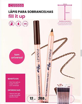 Lapis para sobrancelha /12pcs Pink21