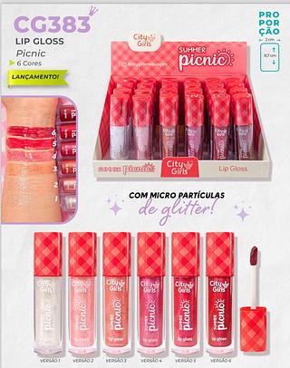 Lip Gloss Picnic 6 cores /24pçs City Girls