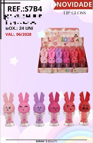 Lip Gloss Coelho c/24pçs Sarah´s Beauty