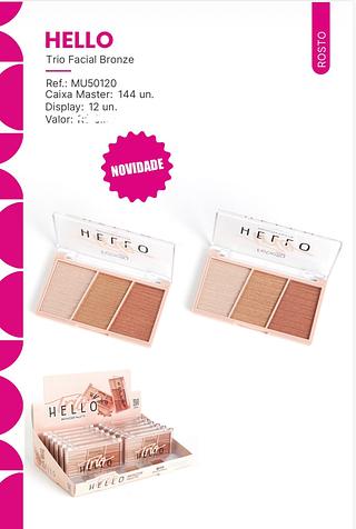 Trio hello bronzer paleta /12pcs FEBELLA