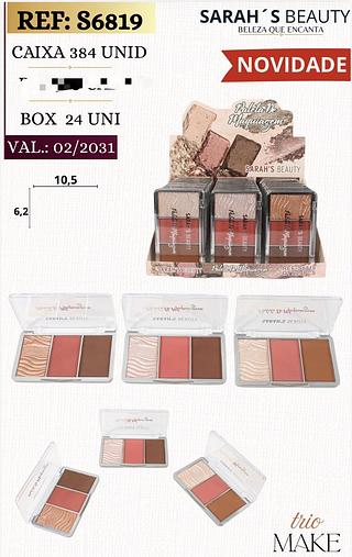 Iluminador bkush contorno c/24pcs Sarah´s Beauty