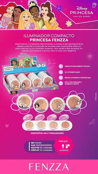 Iluminador compacto princesa c/24pcs FENZZA