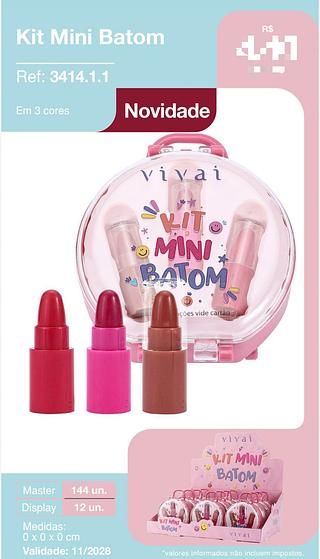 Kit mini batom c/12pcs VIVAI
