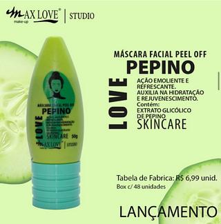 Máscara Facial Peel Off (Pepino) c/48pcs MAX LOVE