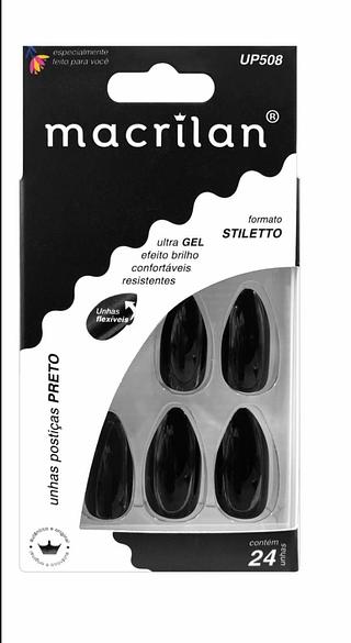 Unha Stiletto (PRETO) /DZ (UP508)