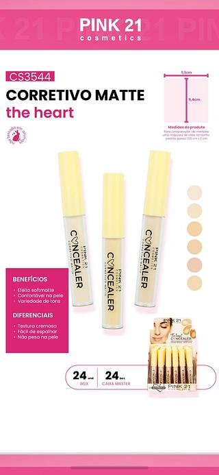 Corretivo matte The heart/ 24pçs (CS3544) Pink21