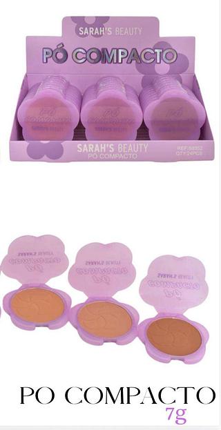 Po compacto escuro c/24pcs SARAHS