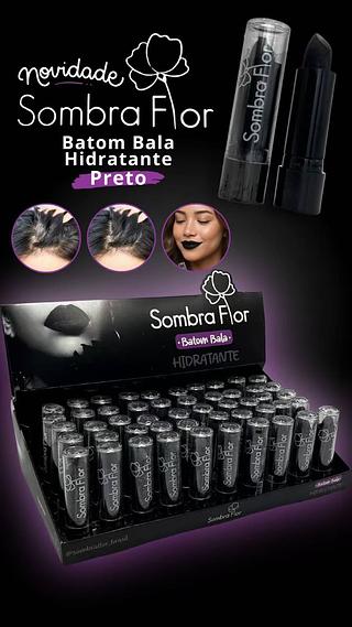 Batom bala hidratante preto C/50pcs sombra flor
