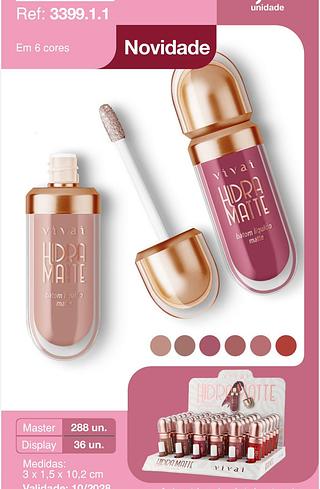 Batom liquido matte hidra /36pcs VIVAI