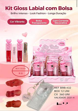 Kit gloss labial com bolsa /12pcs BOBBI RARA