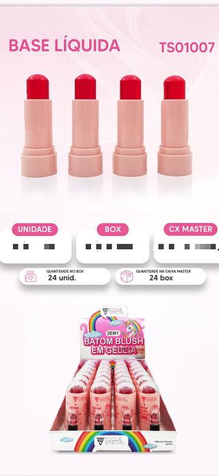 Batom e Blush em Gelaia 2 em 1 c/24pcs TOQUE SPECIAL PROMOCAO