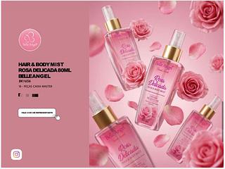 Hair e Body mist Rosa delicada 80ml C/18PCS BELLE ANGEL