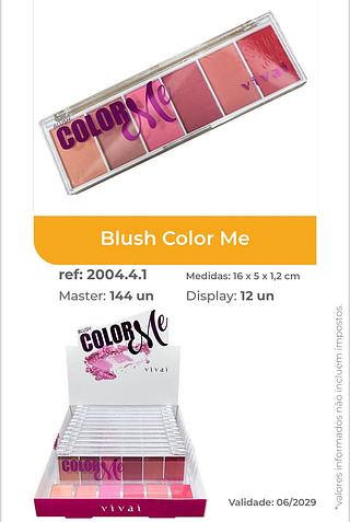 Paleta de blush matte Vivai C/12pçs