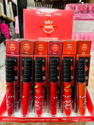Batom liquido 24h nude hot sauce (518-523) /48pcs MAX LOVE