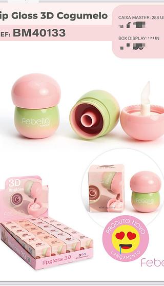 Lip Gloss 3d cogumelo c/24pcs FEBELLA